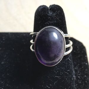 Amethyst and sterling ring